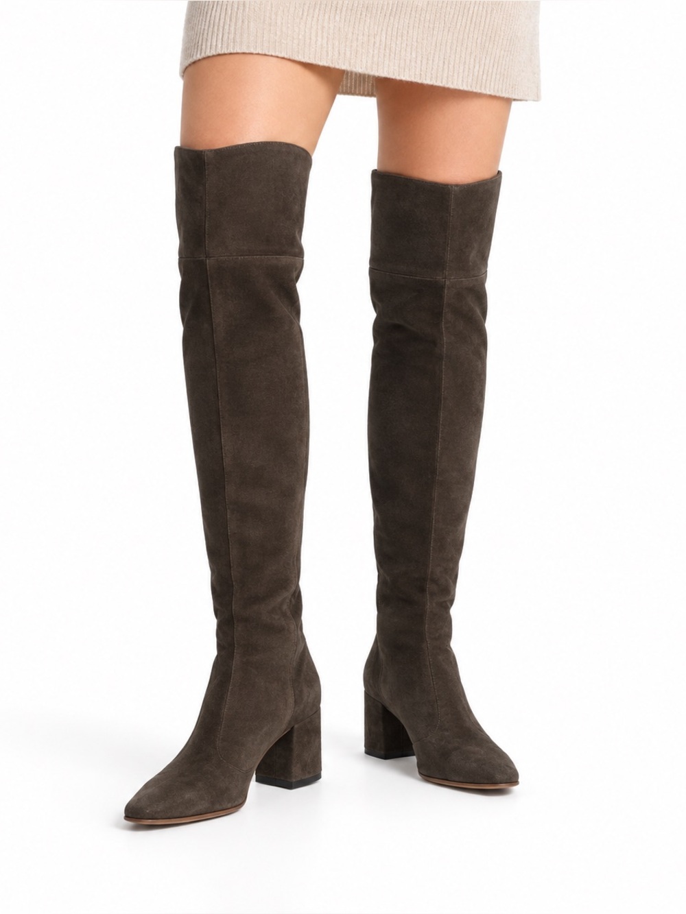 Dolce Vita Indra Brown Suede Over The Knee Boots Block Heels Women’s Size 8-8.5